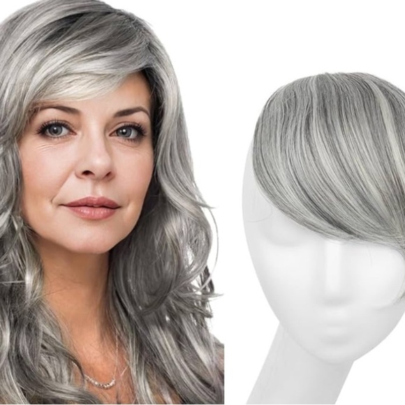 SARLA Clip in Side Bangs Extension Straight Synthetic Fake Bangs One Piece - Picture 3 of 5